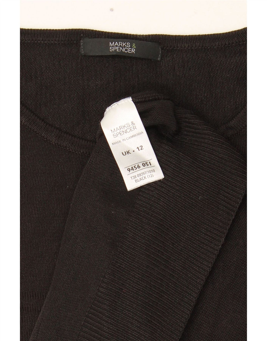 Marks & Spencer Womens Crew Neck Jumper Sweater UK 12 Medium Black Acrylic