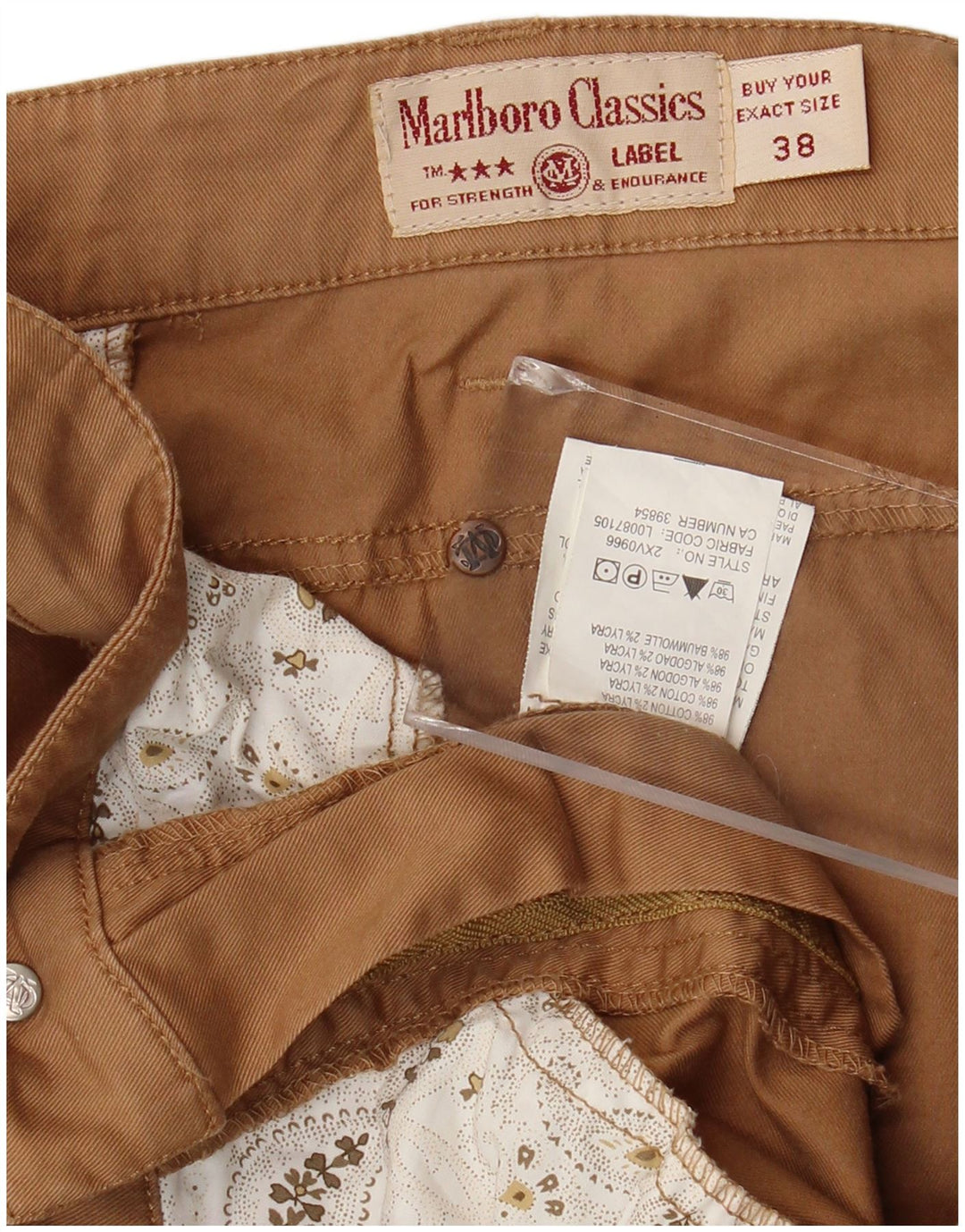 Marlboro Classics Womens Cropped Trousers W38 L24 Brown Cotton