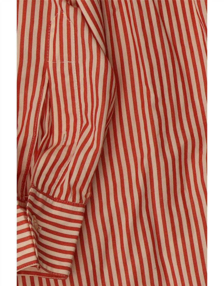 Max Mara Womens Weekend Shirt UK 16 Large Red Pinstripe Cotton