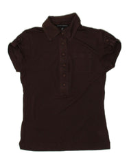 BANANA REPUBLIC Womens Polo Shirt UK 6 XS Brown Lyocell