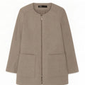 Zara Womens Full Zip Blazer Jacket UK 12 Medium Grey Cotton