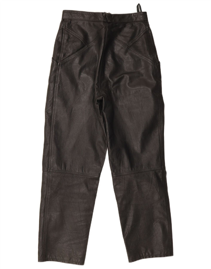 Vintage Womens Leather Trousers W28 L30 Black