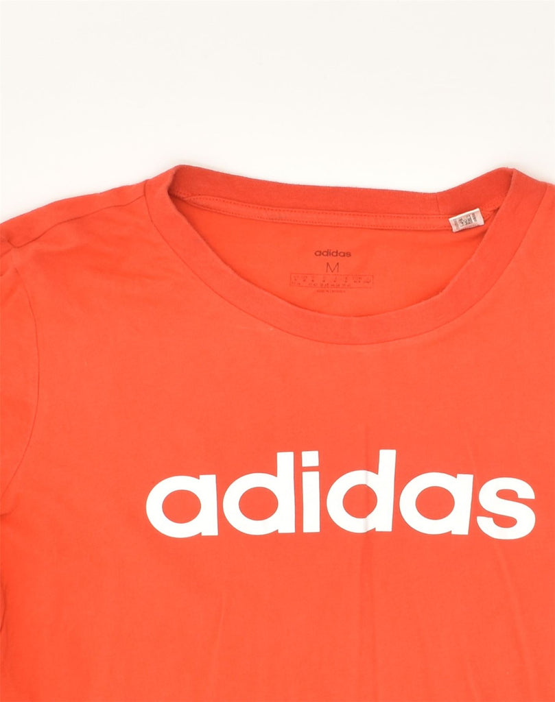 ADIDAS Womens Graphic T-Shirt Top UK 14 Medium Orange Cotton | Vintage Adidas | Thrift | Second-Hand Adidas | Used Clothing | Messina Hembry 