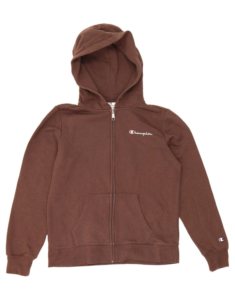 CHAMPION Womens Zip Hoodie Sweater UK 14 Medium Brown Cotton Vintage Champion and Second-Hand Champion from Messina Hembry 
