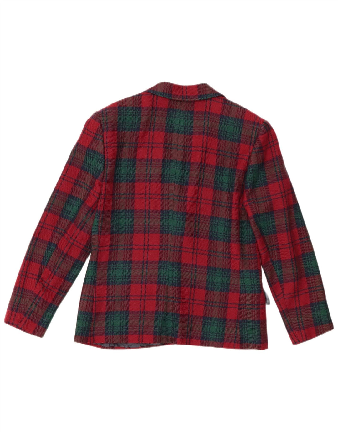 Vintage Womens 2 Button Blazer Jacket UK 16 Large Red Check New Wool