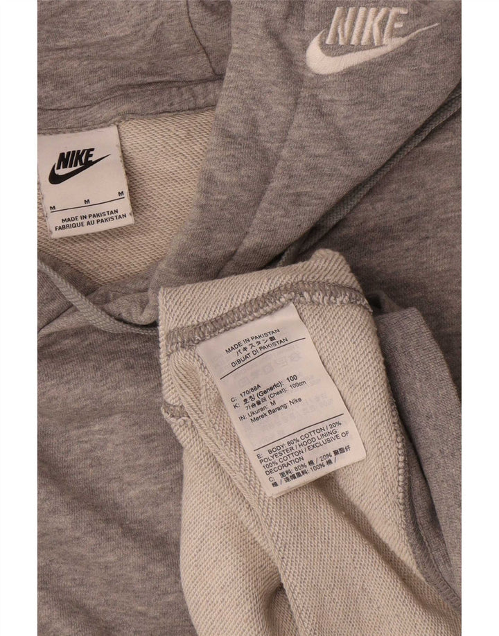 Nike Mens Hoodie Jumper Medium Grey Cotton