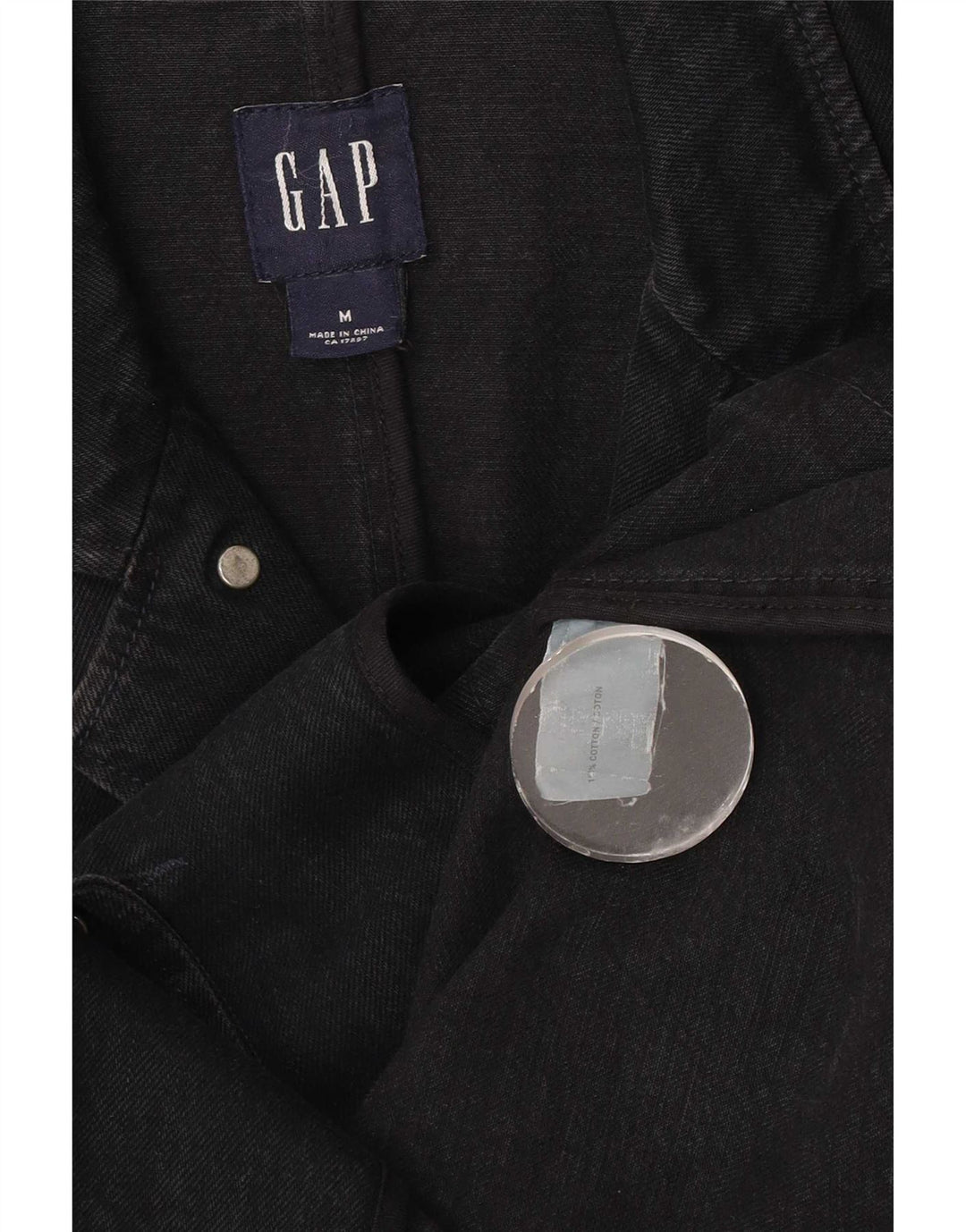 Gap Mens Denim Jacket UK 38 Medium Black Cotton