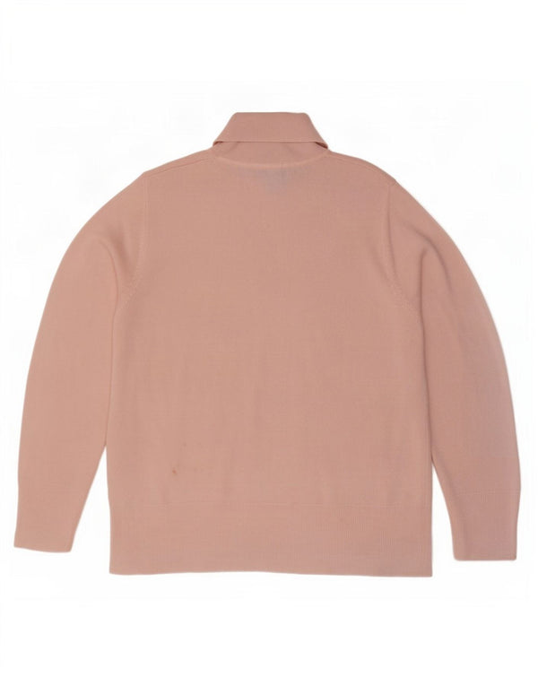 Marks & Spencer Womens Roll Neck Jumper Sweater UK 18 XL Pink Acrylic