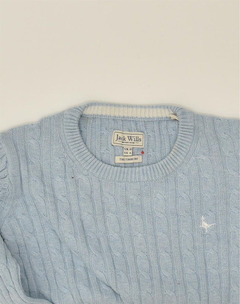 JACK WILLS Womens Crew Neck Jumper Sweater UK 10 Small  Blue Cotton | Vintage Jack Wills | Thrift | Second-Hand Jack Wills | Used Clothing | Messina Hembry 