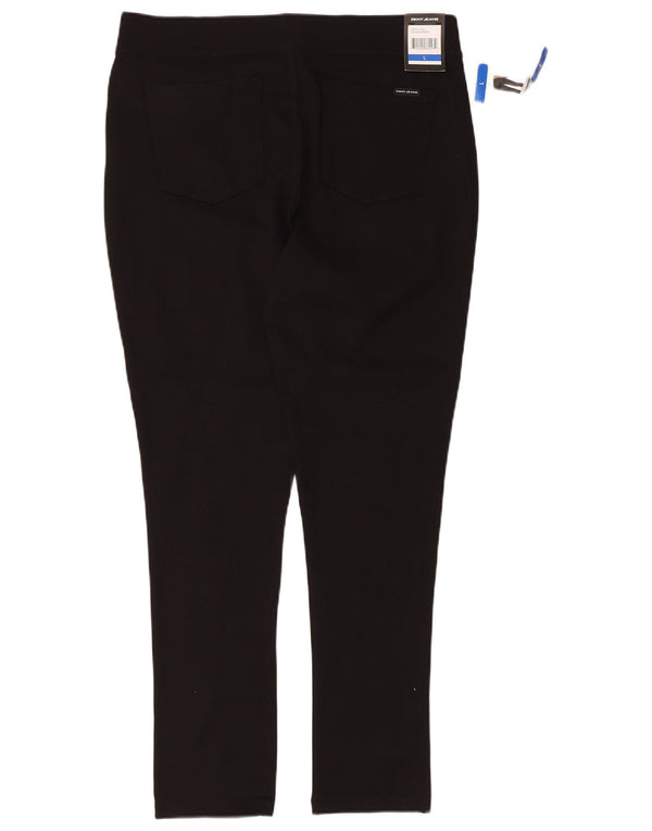 Dkny Womens Skinny Casual Trousers Large W34 L28 Black Viscose