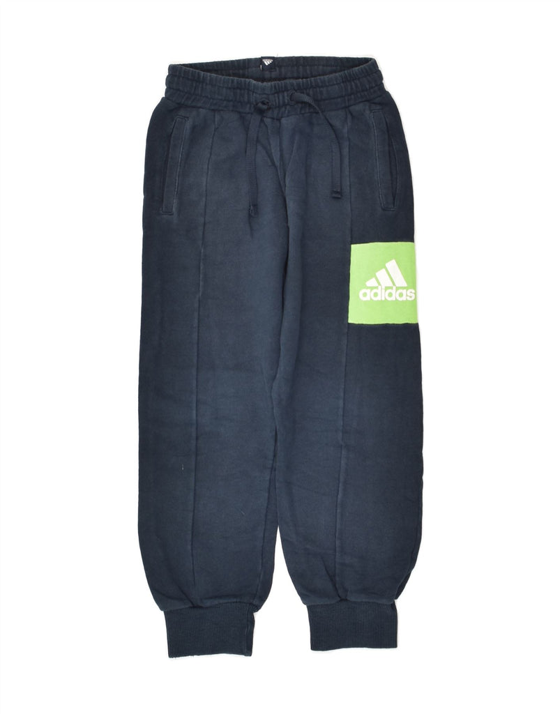 ADIDAS Boys Tracksuit Trousers Joggers 9-10 Years Navy Blue Cotton | Vintage Adidas | Thrift | Second-Hand Adidas | Used Clothing | Messina Hembry 