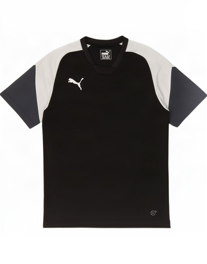 Puma Mens T-Shirt Top Medium Black Colourblock Polyester