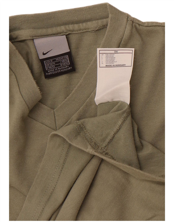 NIKE Mens T-Shirt Top UK 39/41 Medium Khaki Cotton