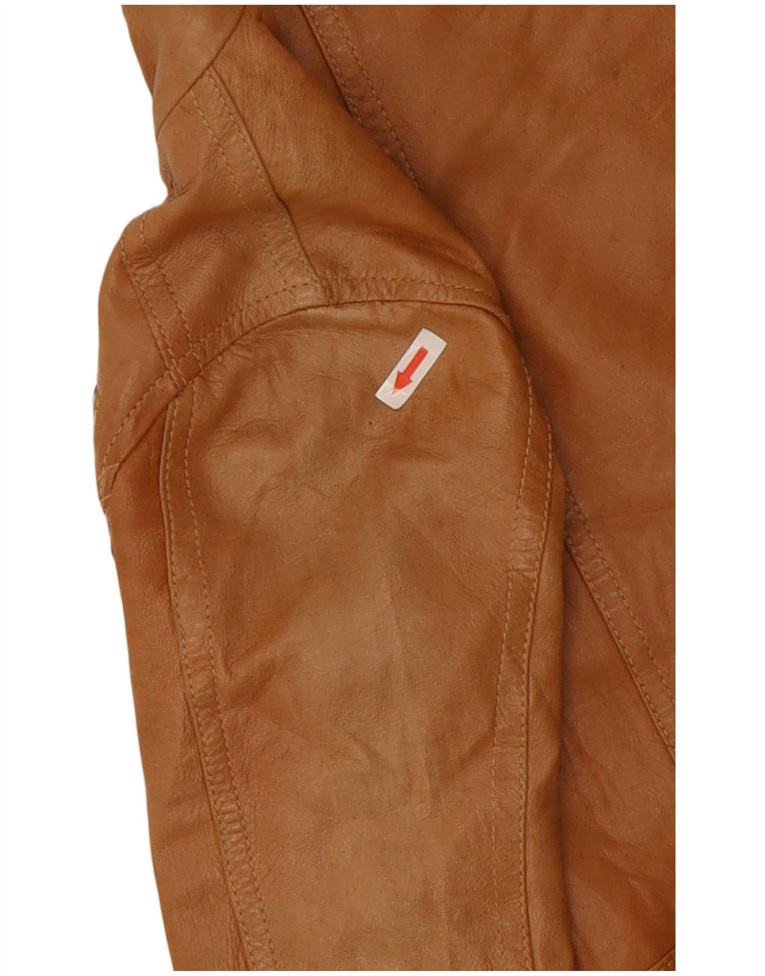 XETRA Womens Leather Biker Jacket UK 8 Small Beige
