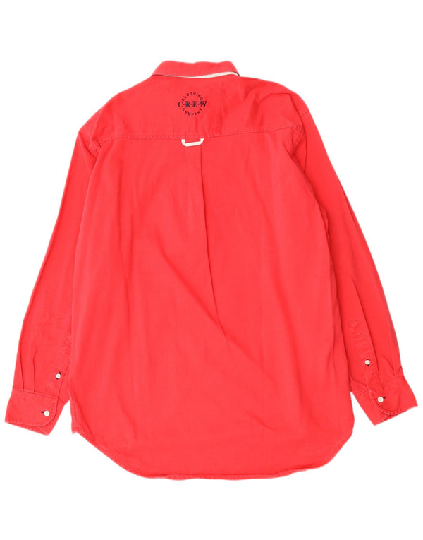 Crew Clothing Mens Long Sleeve Rugby Polo Shirt Medium Red Cotton