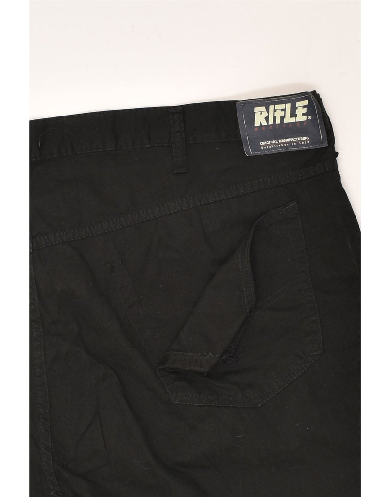 RIFLE Mens Tapered Casual Trousers W46 L28 Black Cotton | Vintage Rifle | Thrift | Second-Hand Rifle | Used Clothing | Messina Hembry 