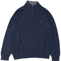 Gant Mens Zip Neck Jumper Sweater 2XL Navy Blue Cotton