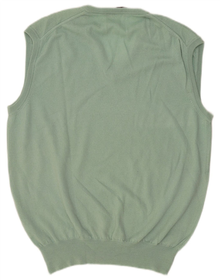 Cacharel Mens Vest Tank Top Large Green Virgin Wool