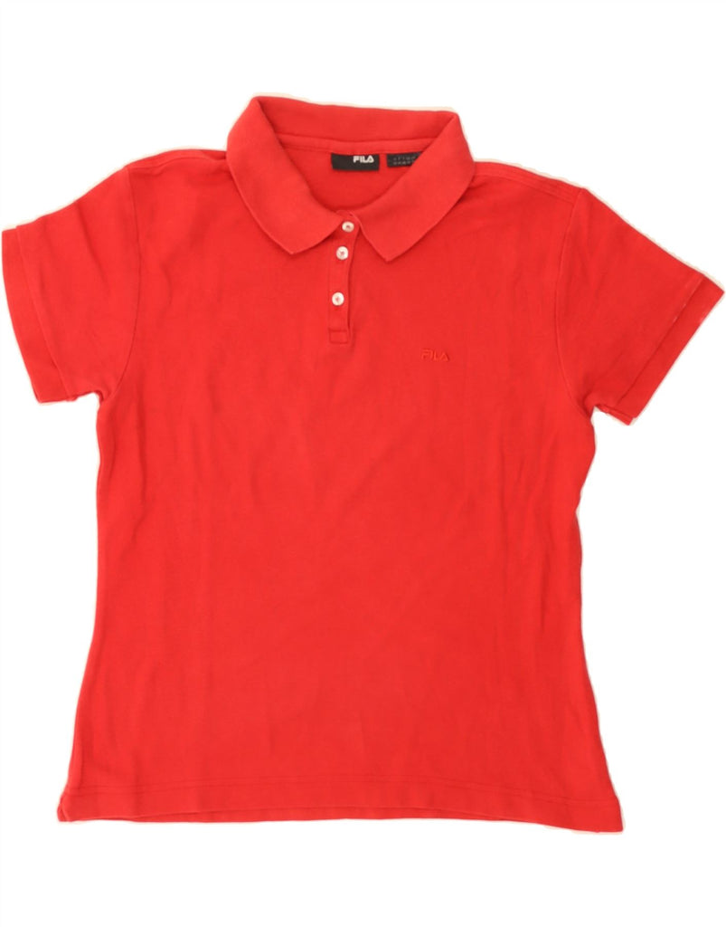 FILA Womens Polo Shirt UK 16 Large  Red Cotton Vintage Fila and Second-Hand Fila from Messina Hembry 
