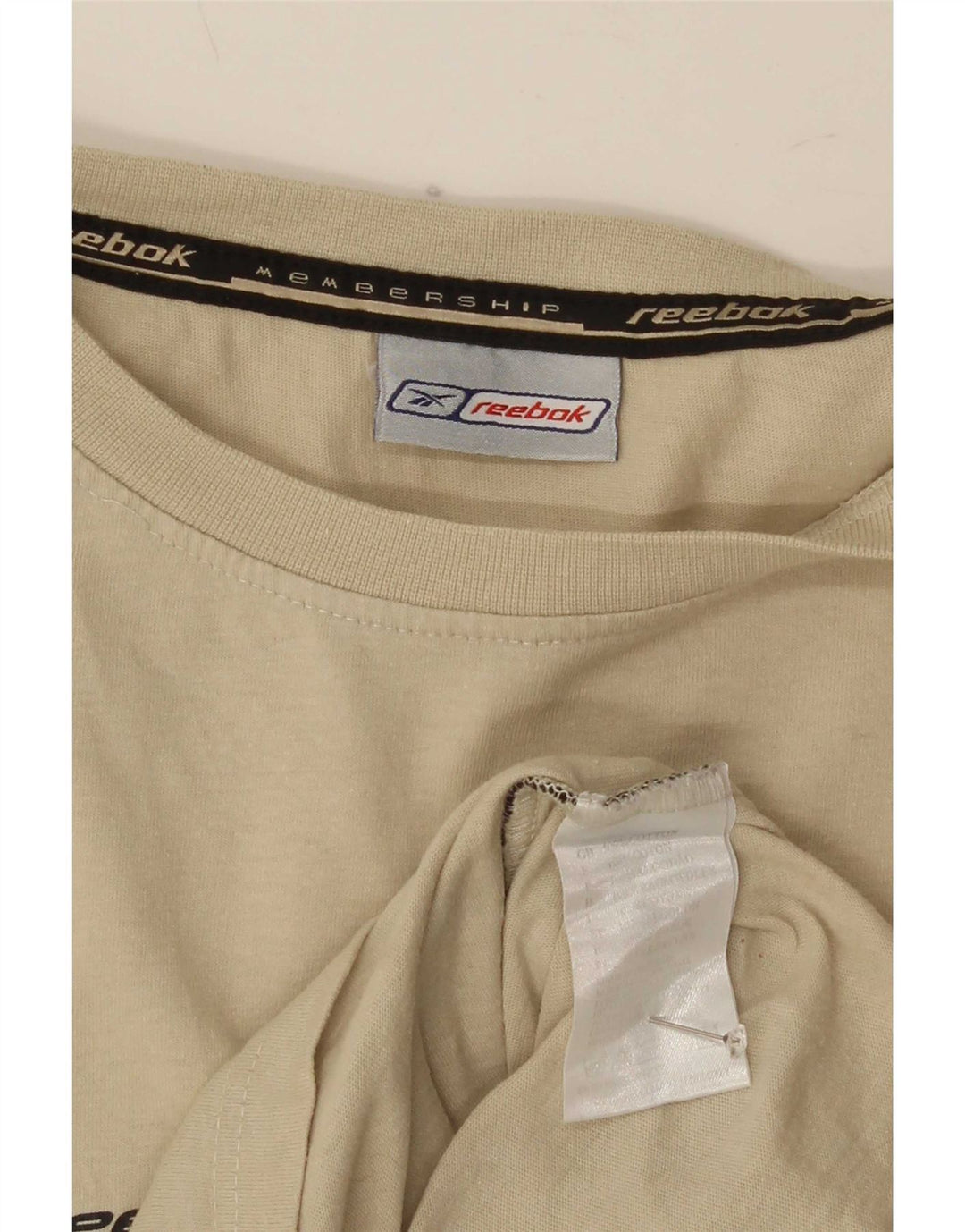 Reebok Mens Graphic T-Shirt Top Medium Beige Cotton