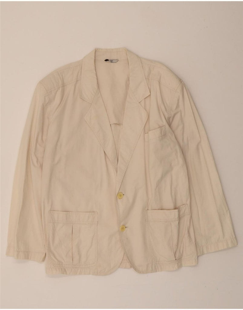 VALENTINO Mens 2 Button Blazer Jacket IT 52 XL Beige Cotton Vintage Valentino and Second-Hand Valentino from Messina Hembry 