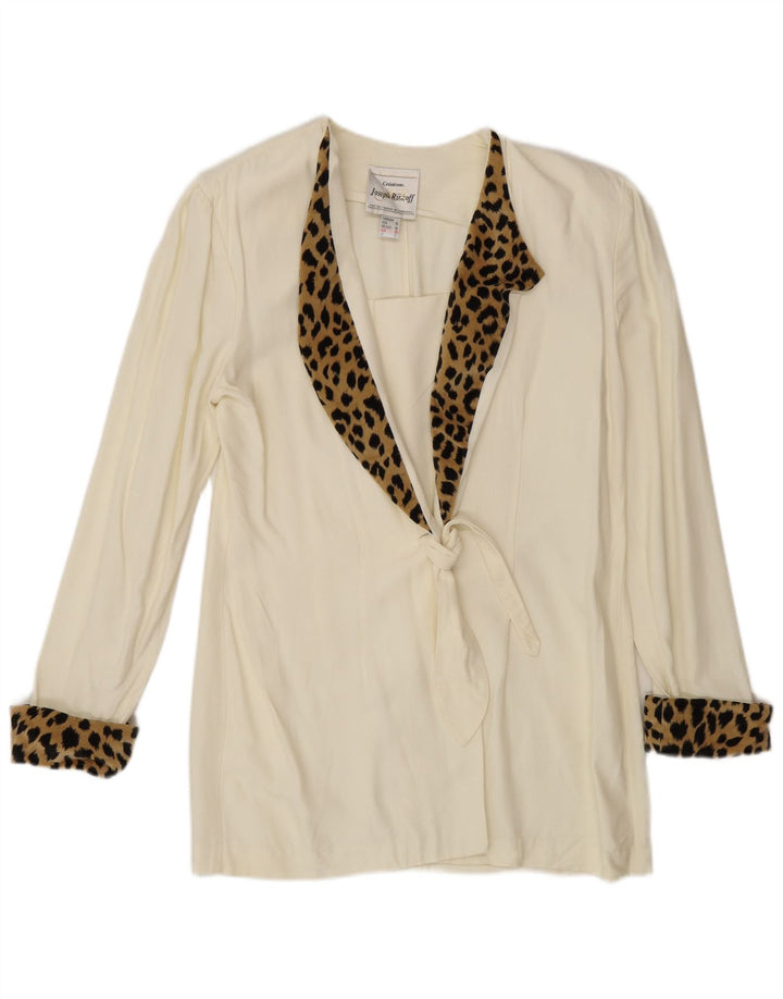 Joseph Ribkoff Womens Blazer Jacket UK 12 Medium Off White Animal Print