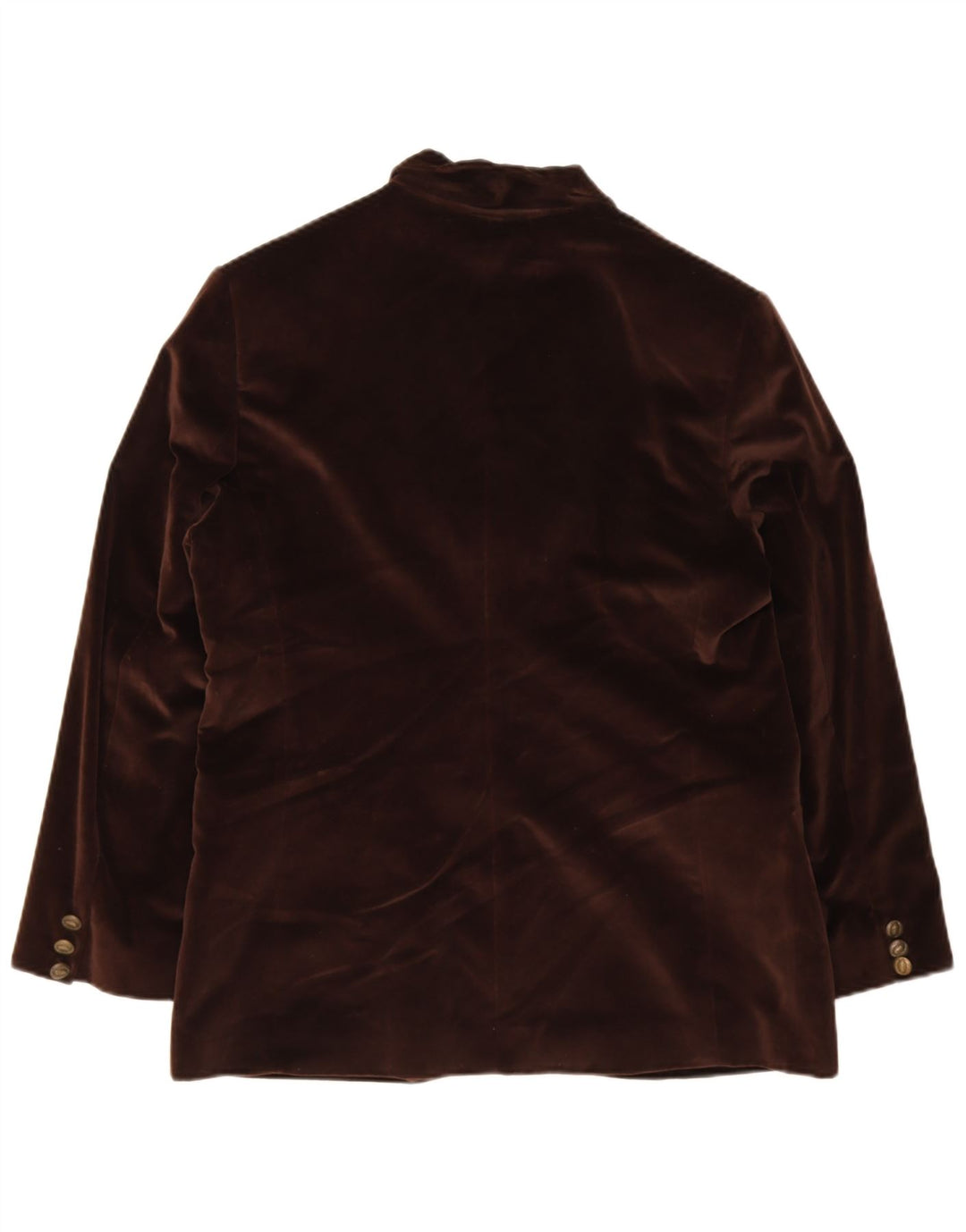 Vintage Womens Velvet 3 Button Blazer Jacket EU 44 XL Brown Wool