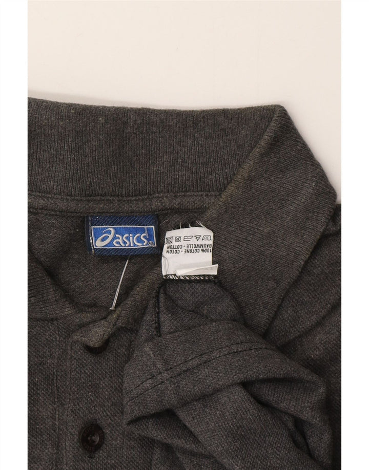 ASICS Mens Polo Shirt Large Grey Cotton