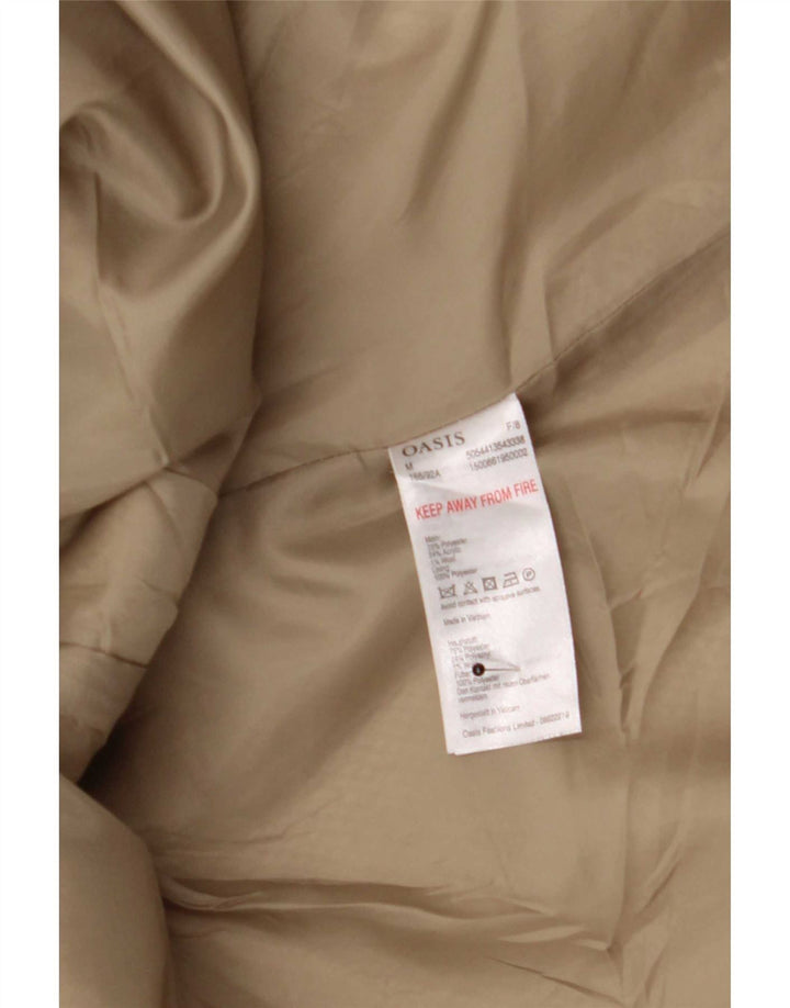 Oasis Womens Overcoat UK 14 Medium Beige Polyester
