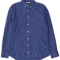 Tommy Hilfiger Mens Regular Fit Shirt Medium Blue Cotton
