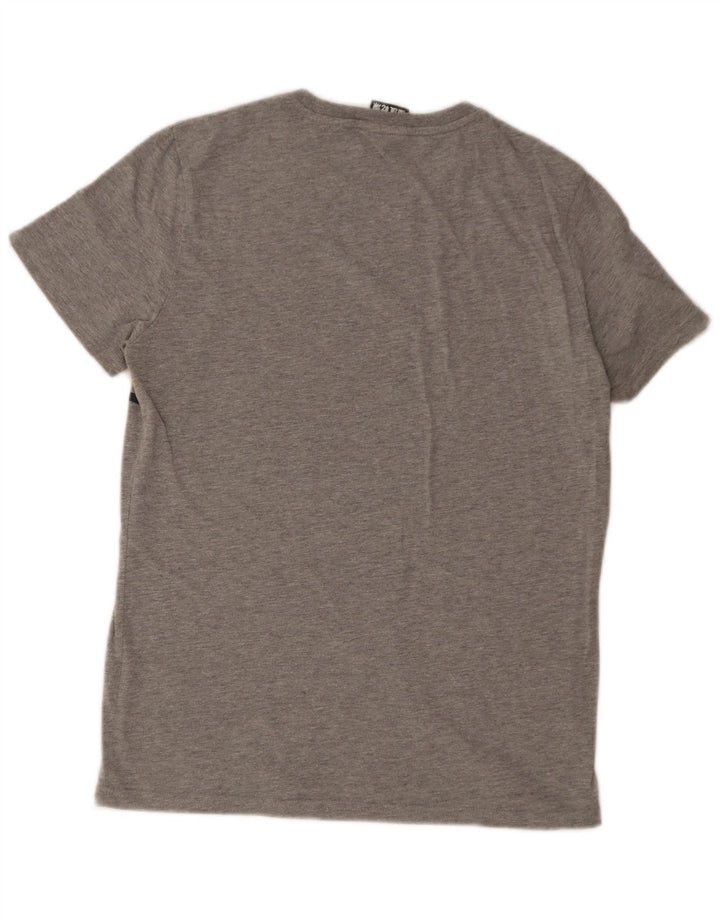 Superdry Mens Graphic T-Shirt Top Medium Grey Colourblock Cotton