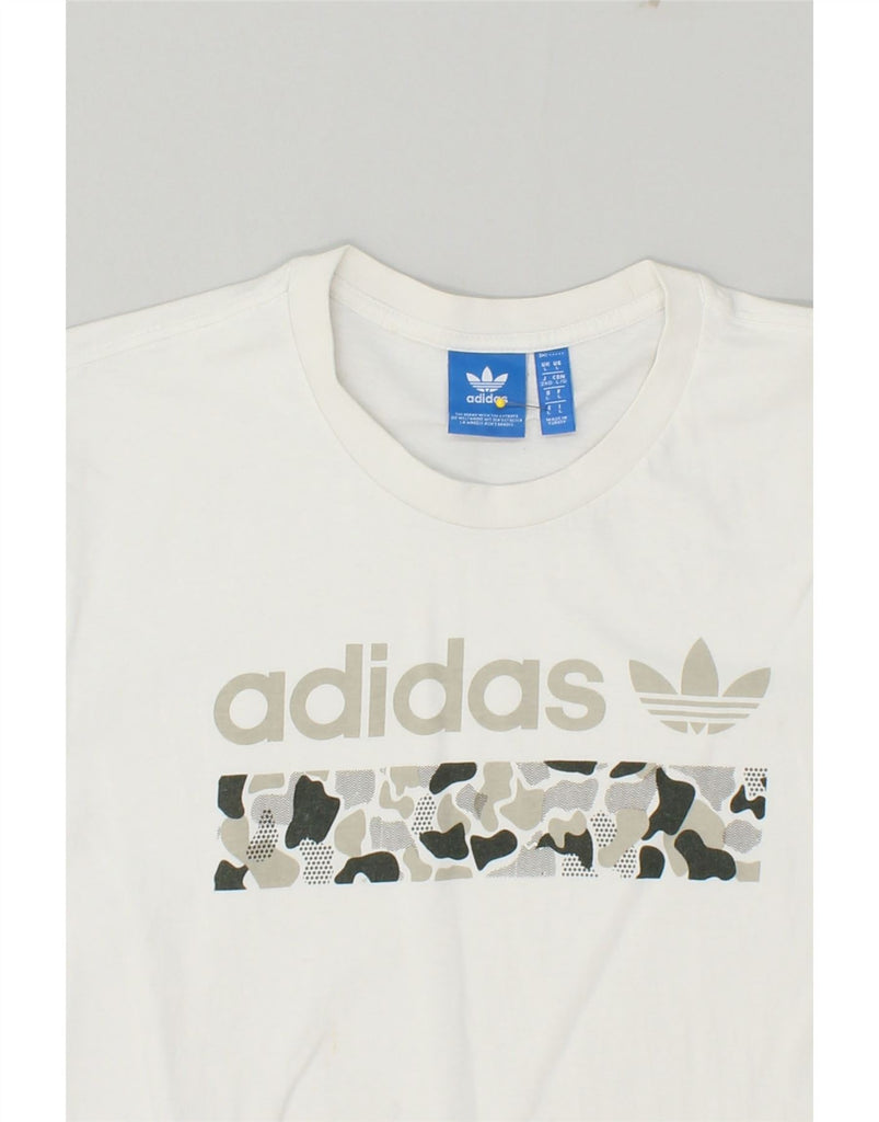 ADIDAS Mens Graphic T-Shirt Top Large White Cotton | Vintage Adidas | Thrift | Second-Hand Adidas | Used Clothing | Messina Hembry 