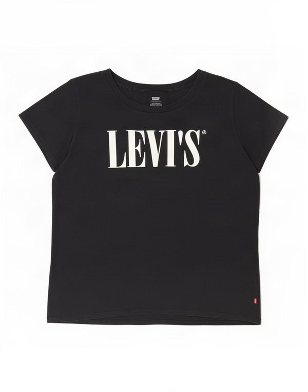 Levi's Womens Graphic T-Shirt Top UK 18 XL Black
