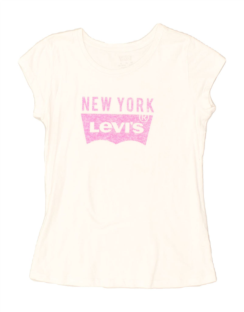 LEVI'S Girls Graphic T-Shirt Top 13-14 Years XL White Cotton | Vintage Levi's | Thrift | Second-Hand Levi's | Used Clothing | Messina Hembry 