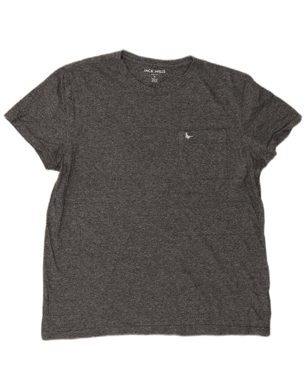 Jack Wills Mens Slim Fit T-Shirt Top Medium Grey Flecked Cotton