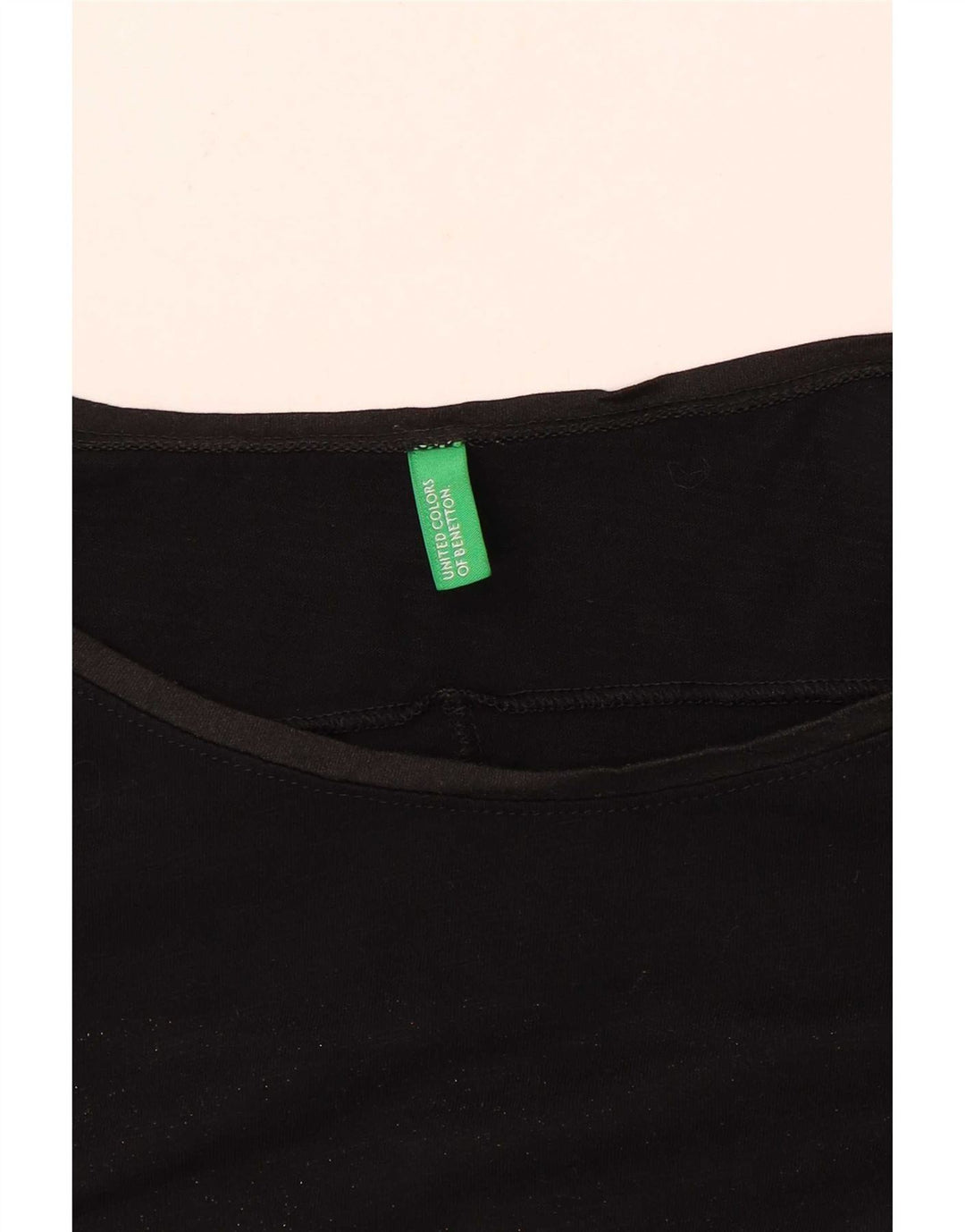 Benetton Womens Top Long Sleeve UK 16 Large Black