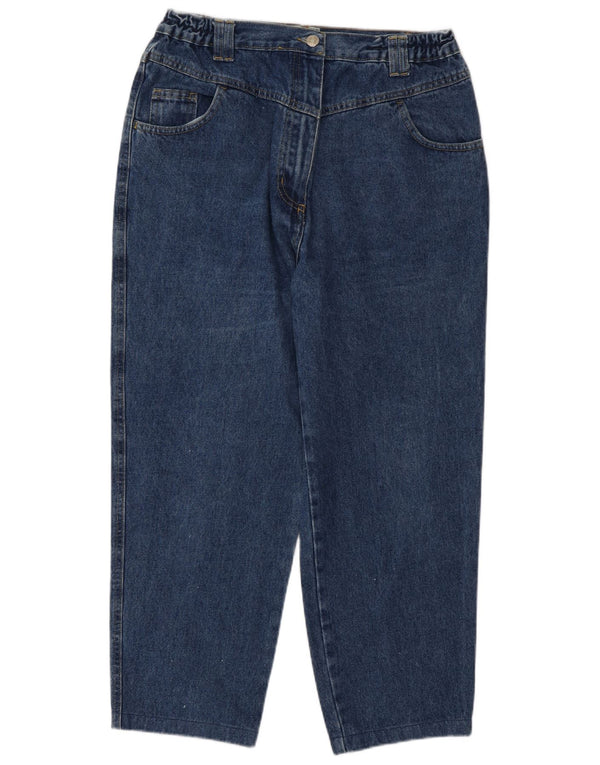 Vintage Womens High Waist Tapered Jeans IT 50 XL W30 L26 Blue Cotton