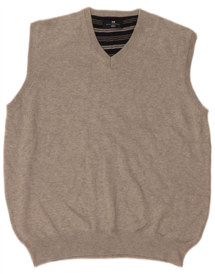 Marks & Spencer Mens Blue Harbour Vest Tank Top Large Grey Flecked Cotton