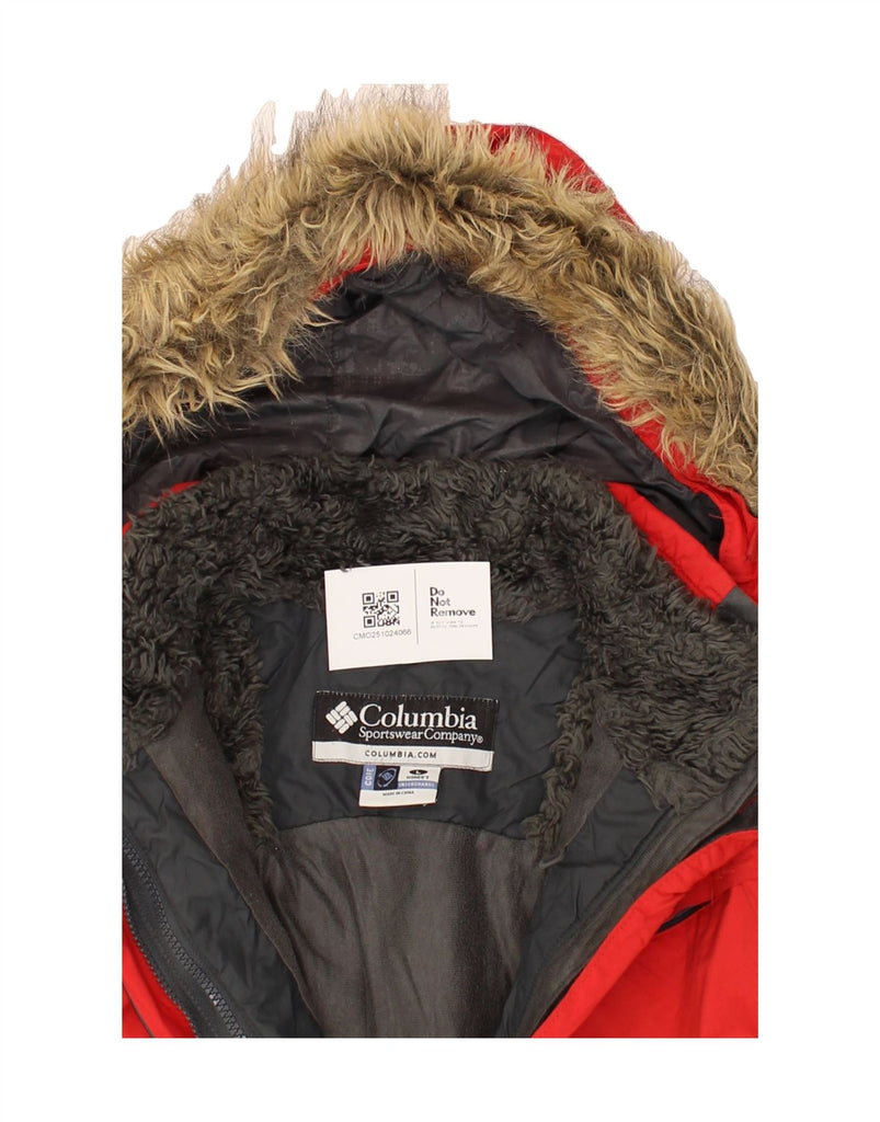 COLUMBIA Womens Interchange Hooded Windbreaker Jacket UK 16 Large Red Vintage Columbia and Second-Hand Columbia from Messina Hembry 