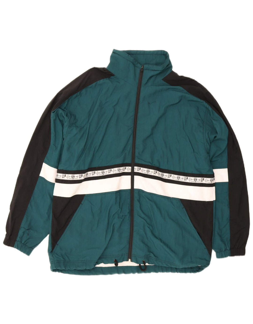 Crane Mens Windbreaker Jacket EU 48/50 Medium Green Colourblock Sports