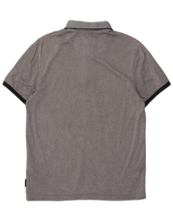 Ted Baker Mens Polo Shirt Size 3 Medium Navy Blue Modal