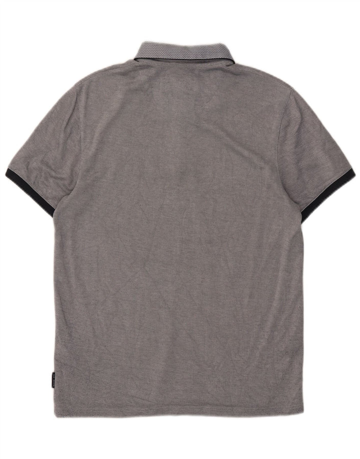 Ted Baker Mens Polo Shirt Size 3 Medium Navy Blue Modal