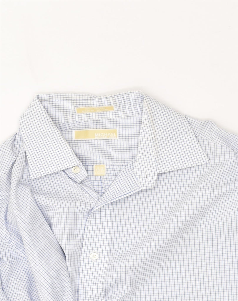 MICHAEL KORS Mens Shirt Size 16 1/2 Large White Check Cotton | Vintage Michael Kors | Thrift | Second-Hand Michael Kors | Used Clothing | Messina Hembry 