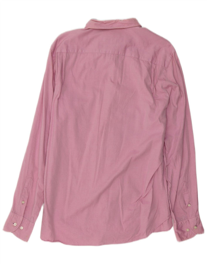 MASSIMO DUTTI Mens Shirt Large Pink Cotton