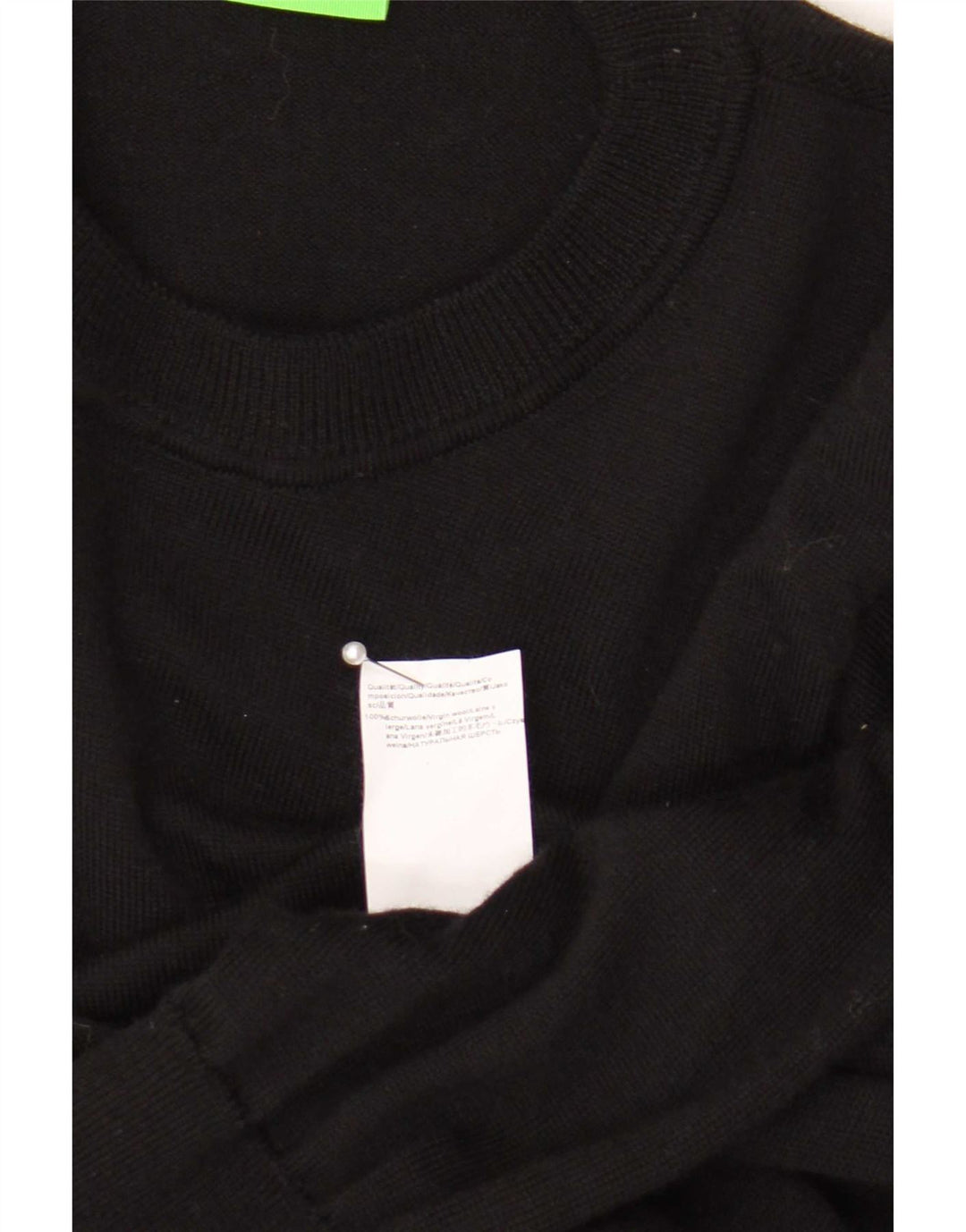 Hugo Boss Mens Crew Neck Jumper Sweater Large Black Virgin Wool