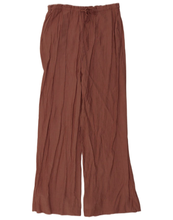 Zara Womens Wide Leg Trousers XS W24 L30 Pink Viscose