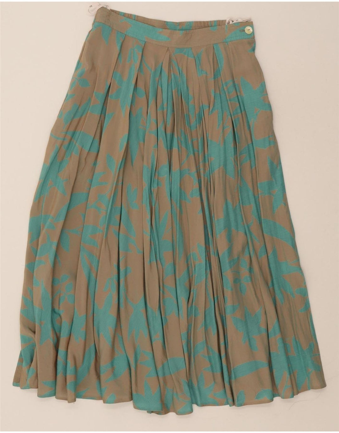 VERSE Womens Abstract Pattern Pleated Skirt IT 42 Medium W28 Grey Vintage Verse and Second-Hand Verse from Messina Hembry 