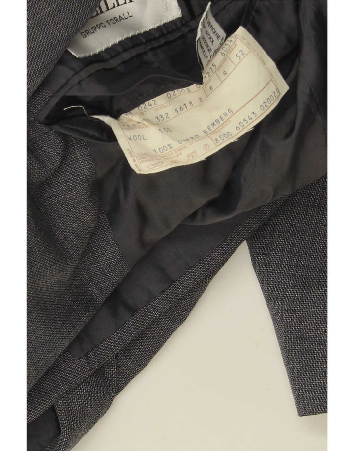 Pal Zileri Mens Double Breasted Blazer Jacket IT 52 XL Grey Wool