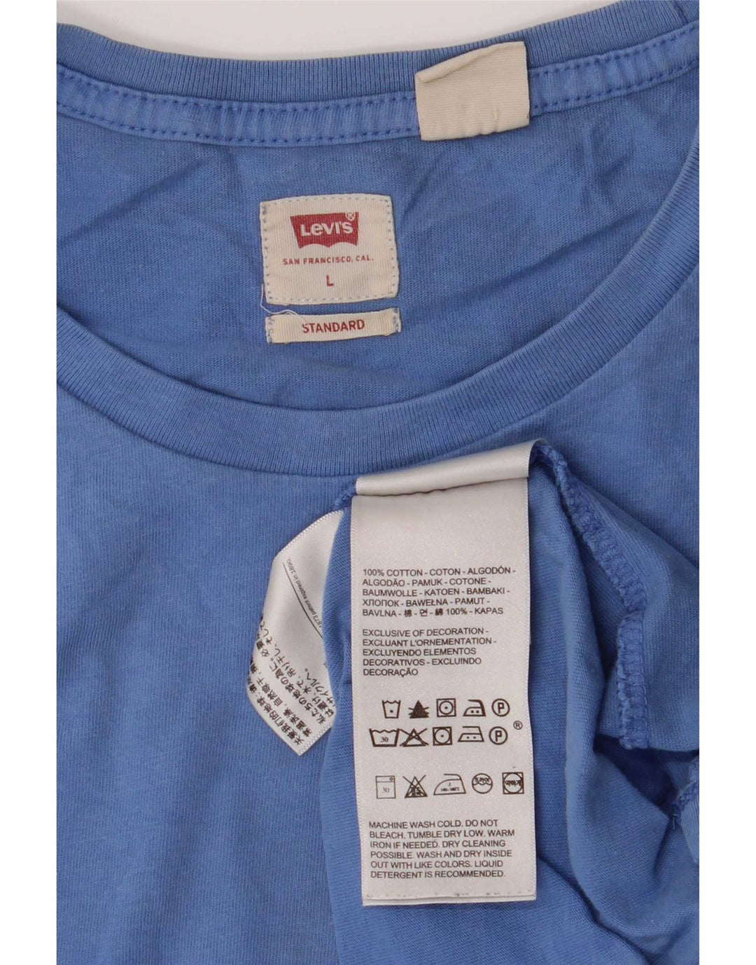 Levi's Mens Standard T-Shirt Top Large Blue Cotton