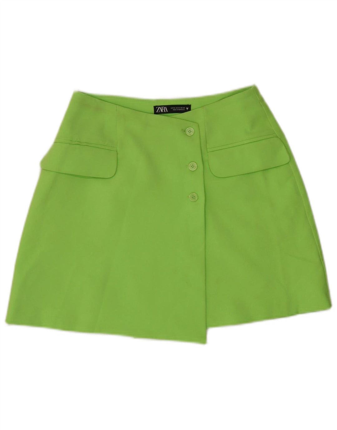 Zara Womens Asymmetrical Skirt Medium W28  Green Polyester